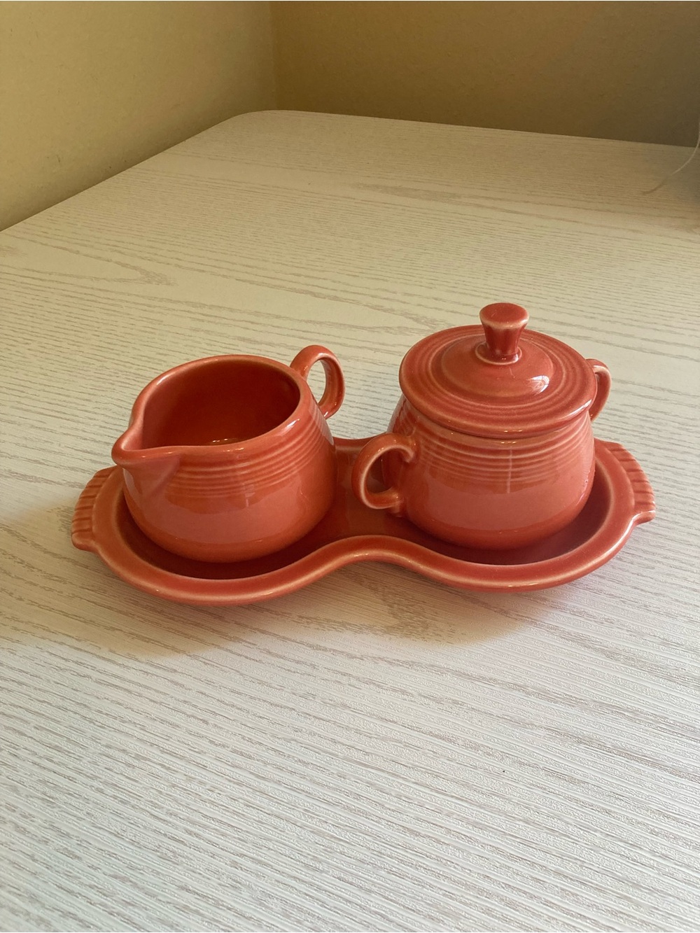 Fiestaware Sugar and Creamer Set with Tray